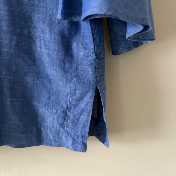 Lilly Pulitzer Amelia Island Flounce Sleeve Top Coastal Blue Lace Accent Size L - Picture 10 of 13